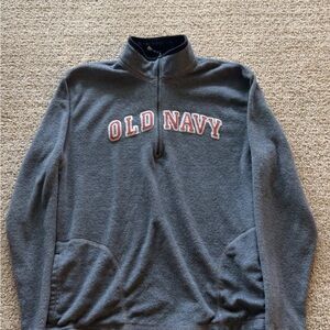 Vintage Old Navy Gray Men's Quarter Zip